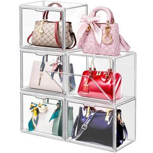 7409 5 Packs Clear Plastic Handbag Storage Organizer for Closet, Acrylic